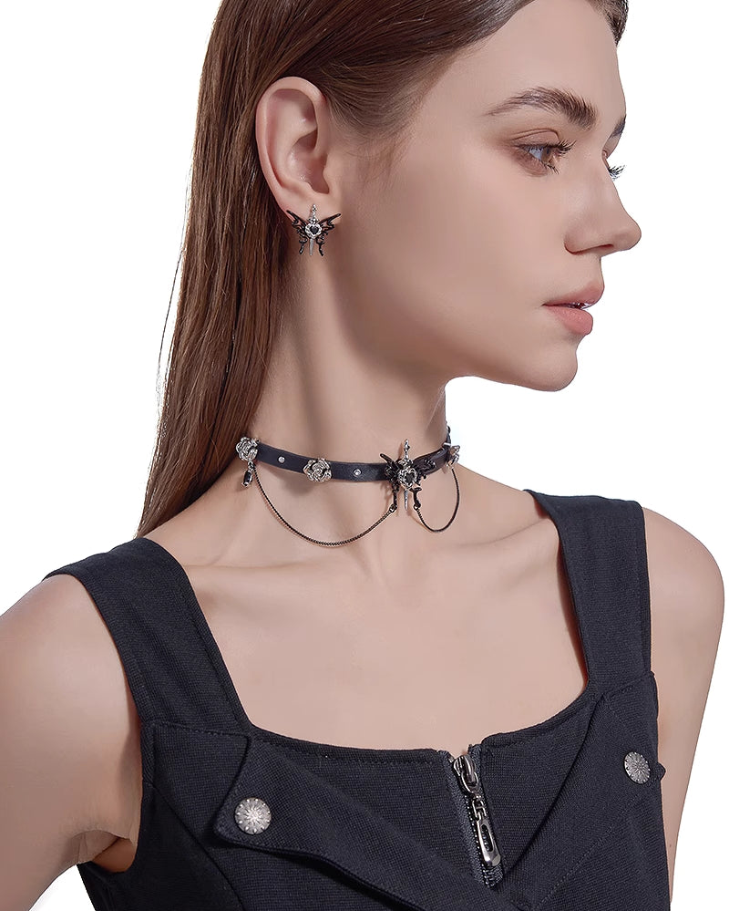 [MASW] Butterfly Dance Black Earrings pg258