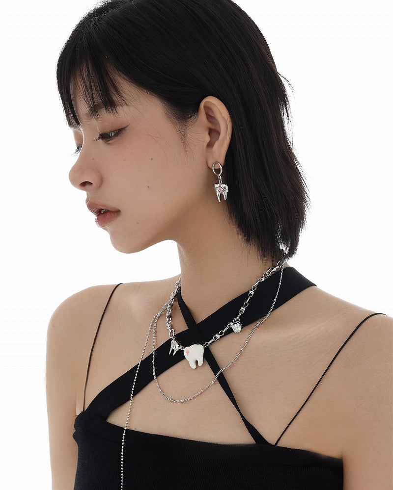 【SUMIYAKI】Cute White Teeth Necklace01 pg500