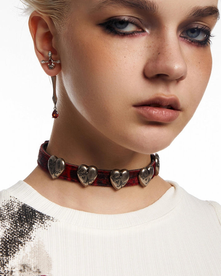 【OCTO VITA】Gothic Relief Dark Red Love Choker pg919