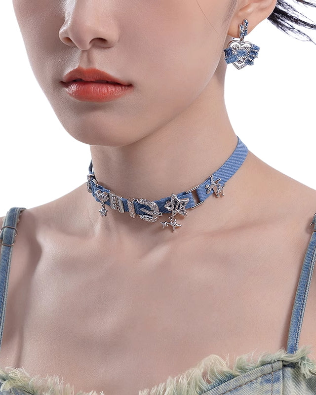 【MASW】Denim Love Star Choker pg579