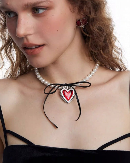 【OCTO VITA】Star Bow Heart Necklace pg1708