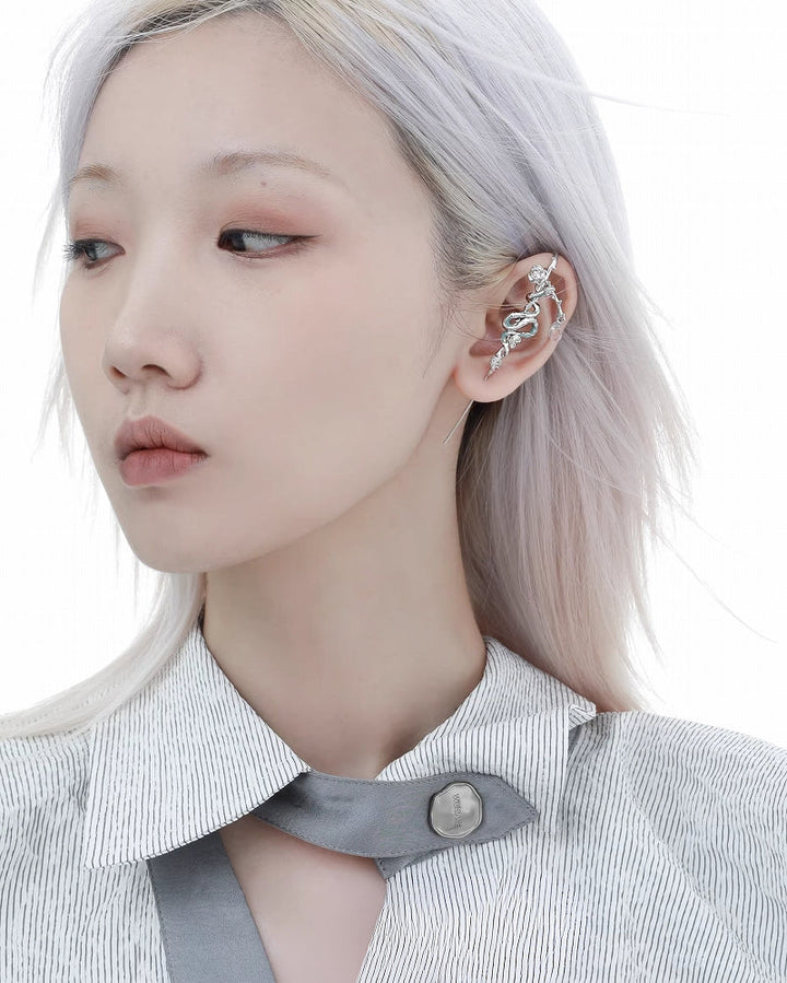 【1ST XULIE】Frozen Snake Lady Rose Earrings pg850