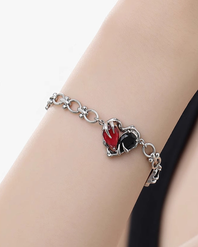 Red &amp; Black Heart Bracelet