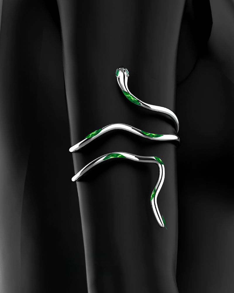 [1ST XULIE] Green Snake Arm Bracelet pg945