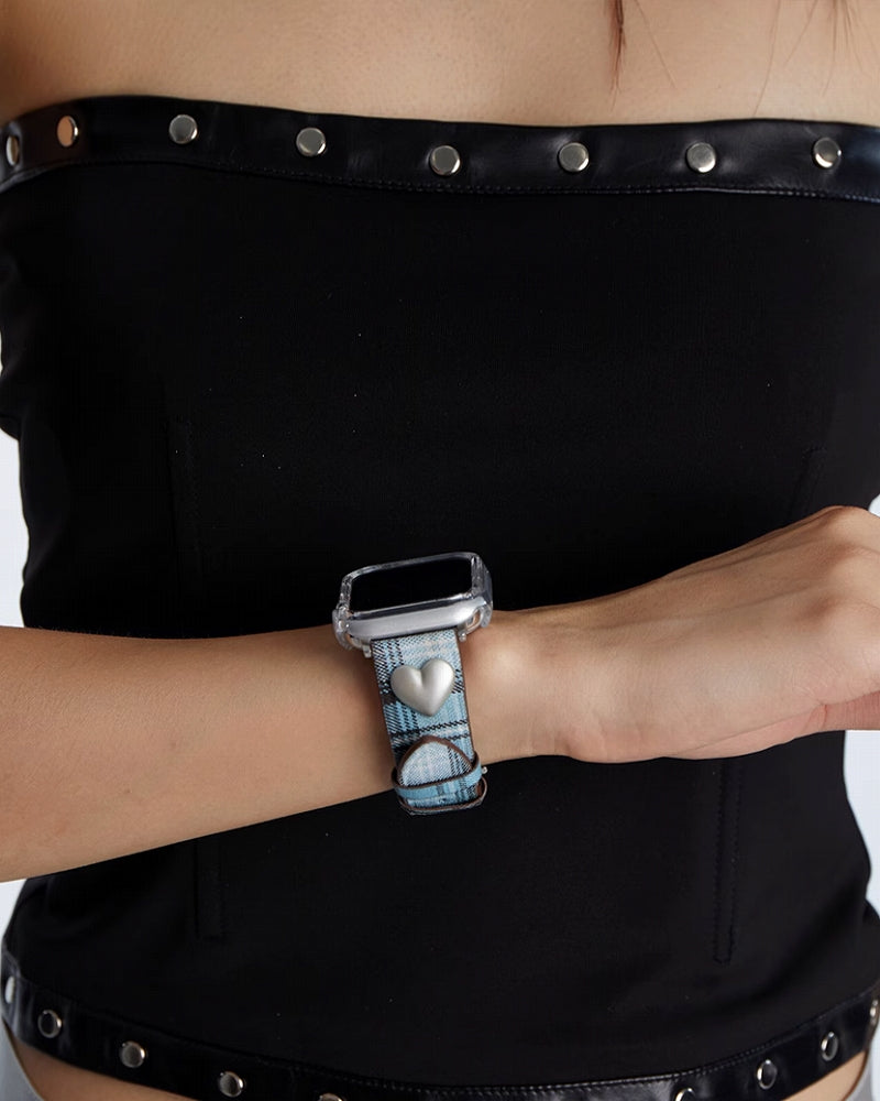 [OCTO VITA] Blue Love Rivets Apple Watch Strap pg228