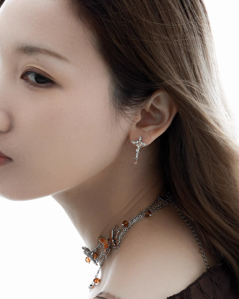 【1ST XULIE】Rebirth of Desolation Cross Earrings pg1452