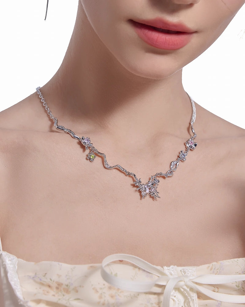 [MASW] Butterfly Dance Flower Necklace pg278