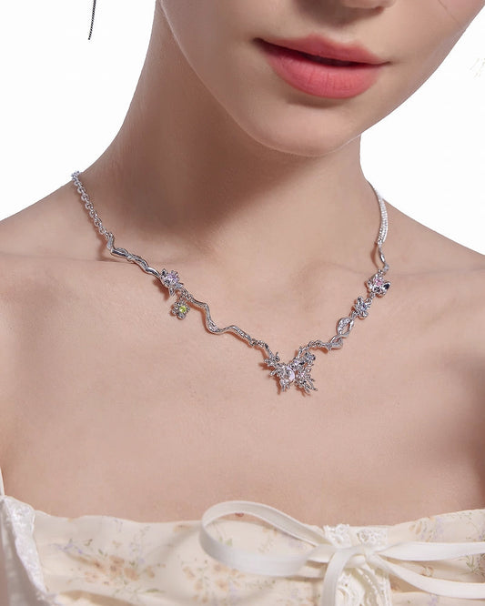 [MASW] Butterfly Dance Flower Necklace pg278