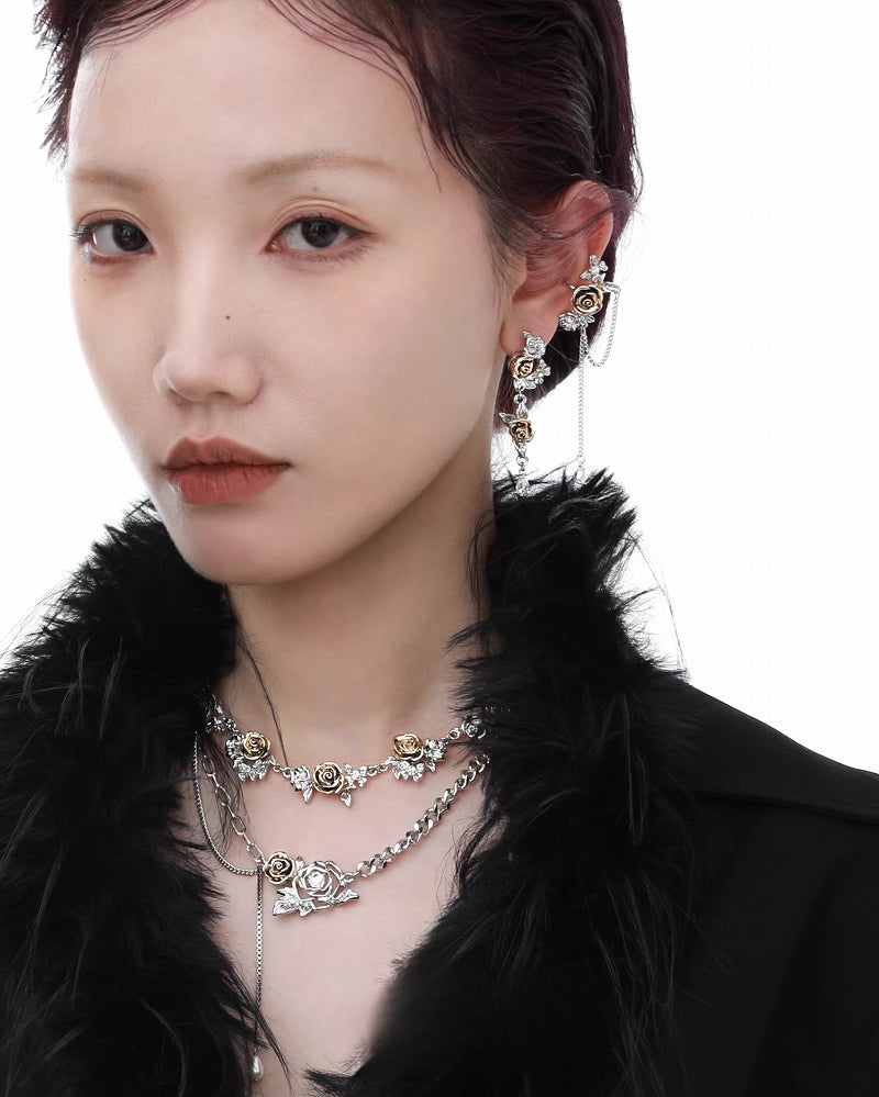 [1ST XULIE] Sunset Rose Layer Necklace pg1804