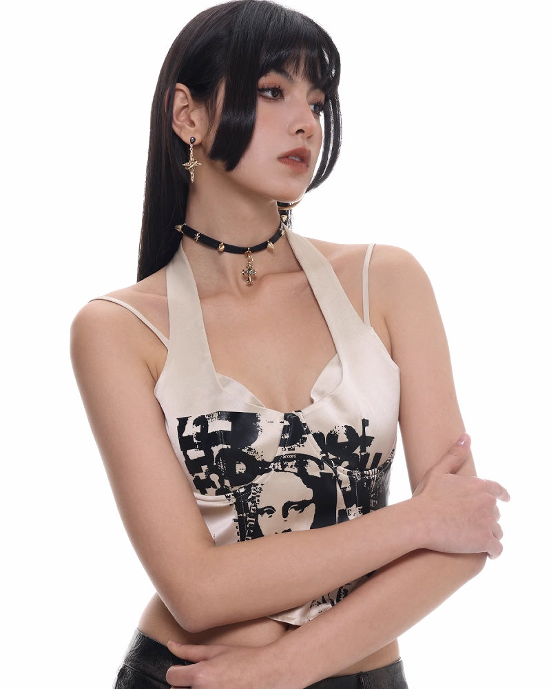 [SUMIYAKI] Rivet Heart Cross Choker pg1502