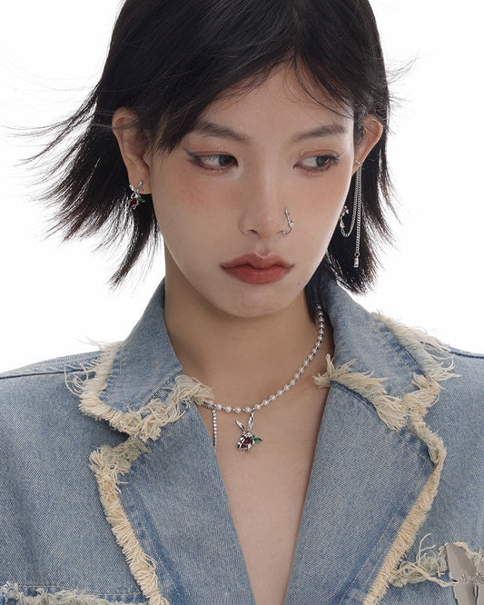 [SUMIYAKI]Rabbit Holding Carrot Necklace pg1431