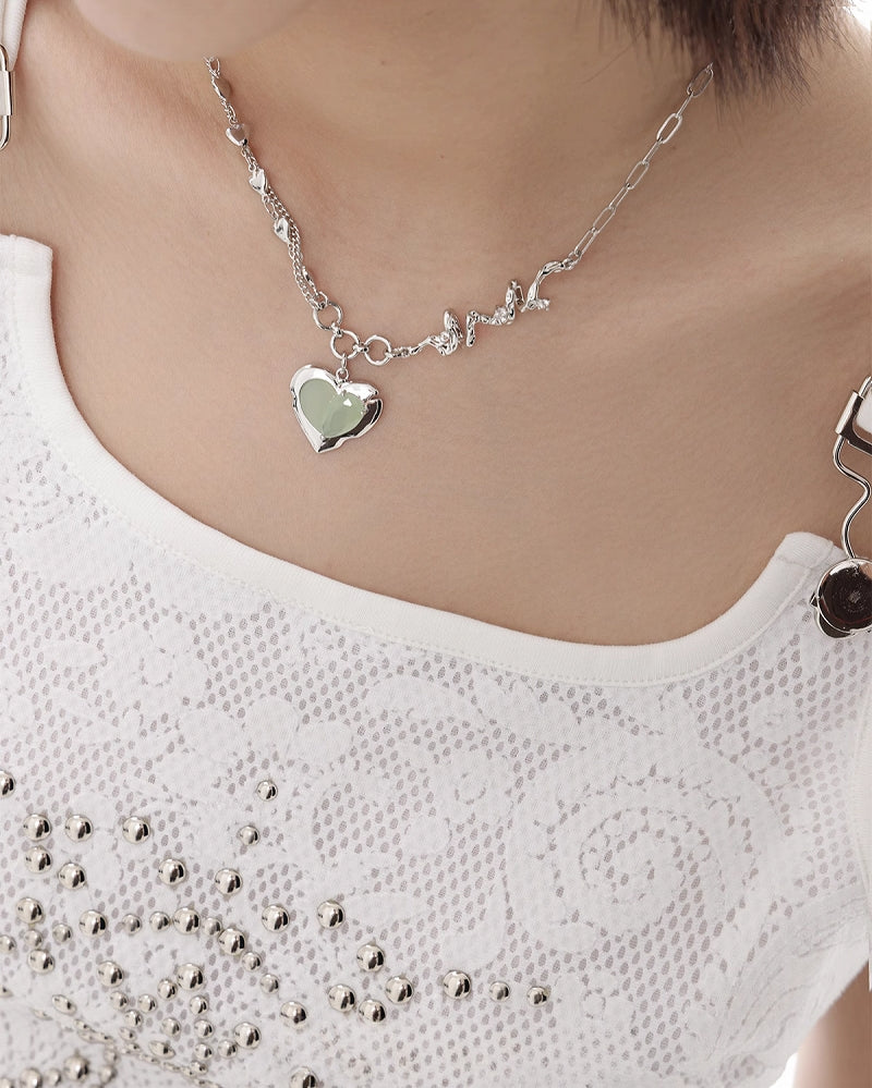 [SUMIYAKI] Green Tea Heart Necklace01 pg959