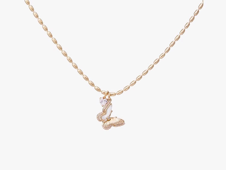 [SUMIYAKI] Golden Butterfly Necklace pg909