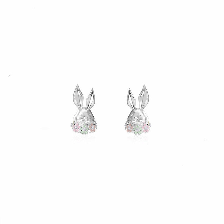 【SUMIYAKI】Secret Small Flower Rabbit Earrings02 pg1594