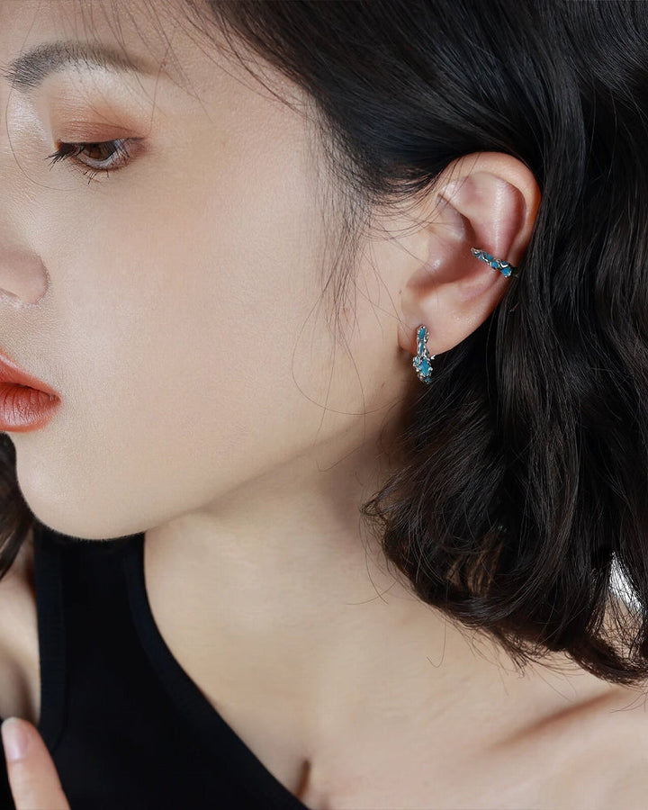 【OOMEOO】Little Blue Cuff & Earrings pg1098