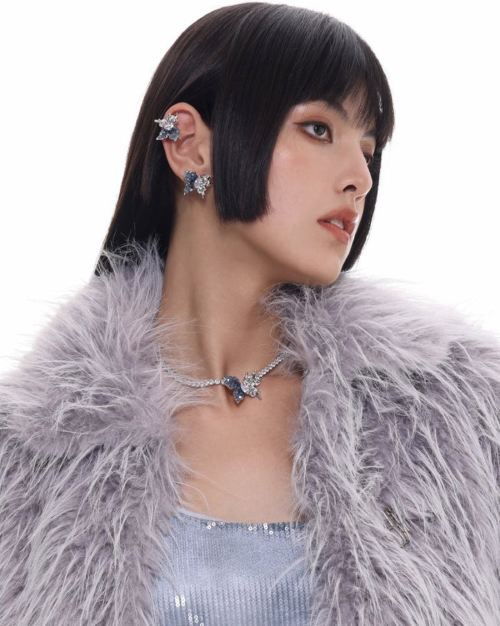 【SUMIYAKI】Galaxy Butterfly Cuff & Earrings pg863