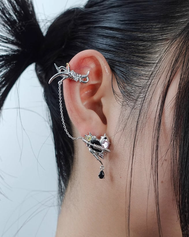 【OCTO VITA】Seal Heart Lock Love Cuff & Earrings pg1554