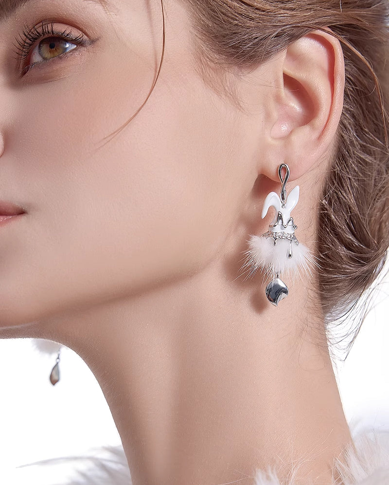 【MASW】Fairy Tale Apocalypse Plush Rabbit Earrings pg725