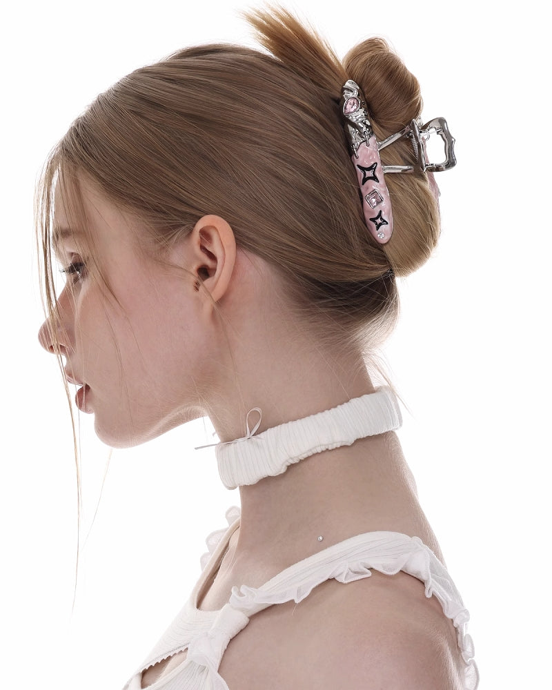 [SUMIYAKI] Graffiti Star Splicing Hair Clip pg938