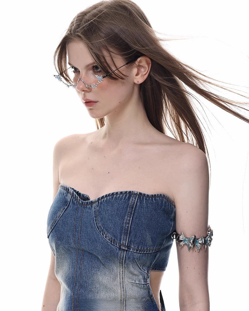 [SUMIYAKI]Alien Butterfly Lensless Decoration Glasses pg30