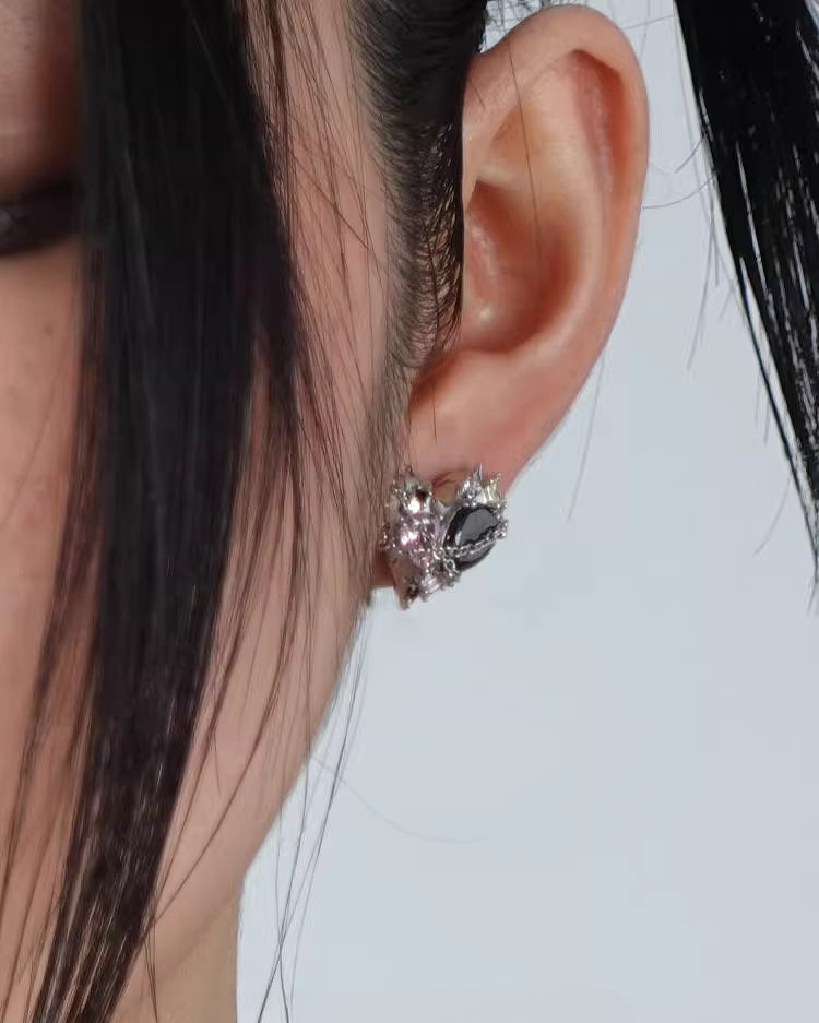 Seal Heart Lock Love Chain Earrings