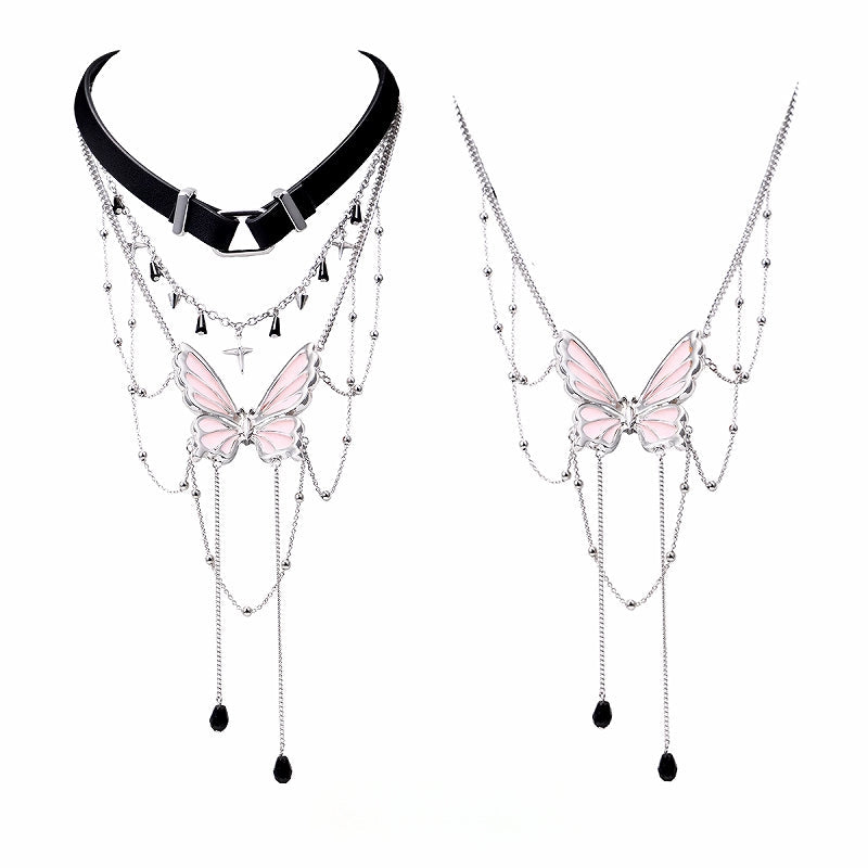 【SUMIYAKI】Three Dimensional Butterfly Choker & Necklace pg1896