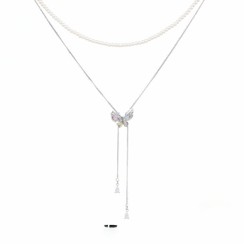 [SUMIYAKI] Butterfly Gummy Layer Necklace pg313