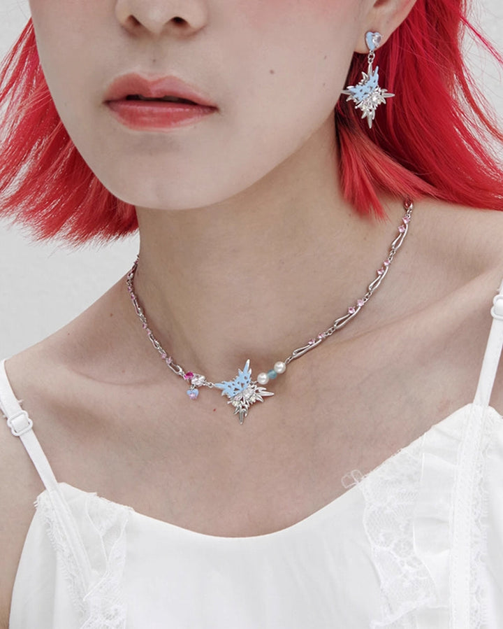 【Esak∞chi】Children's Fun Blue Butterfly Necklace pg420