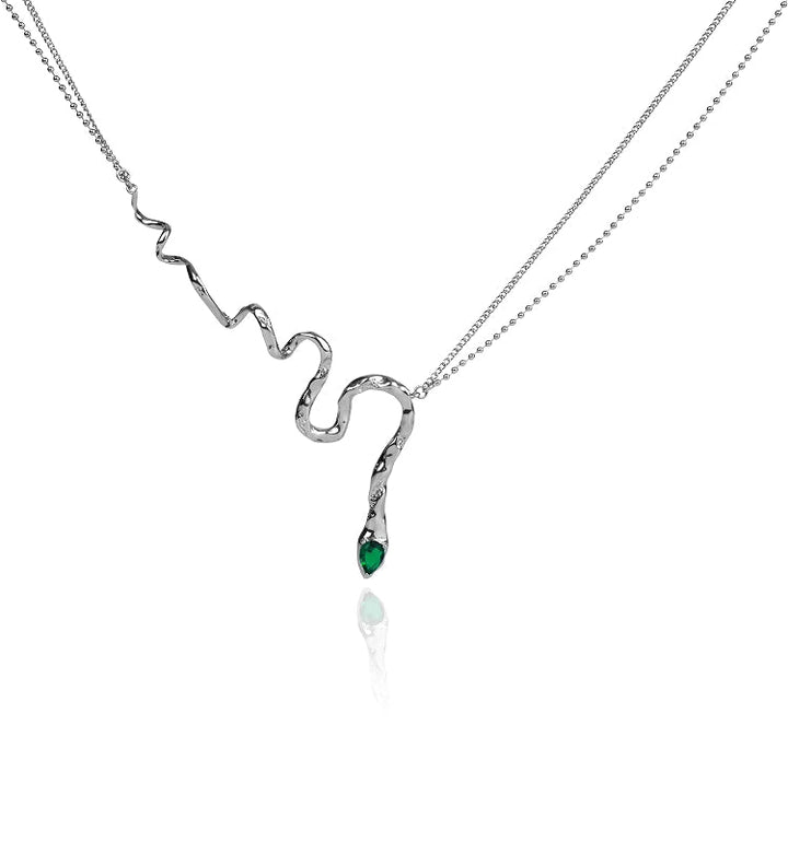 [OOMEOO] Forest Of Desire Slytherin Snake Necklace pg835