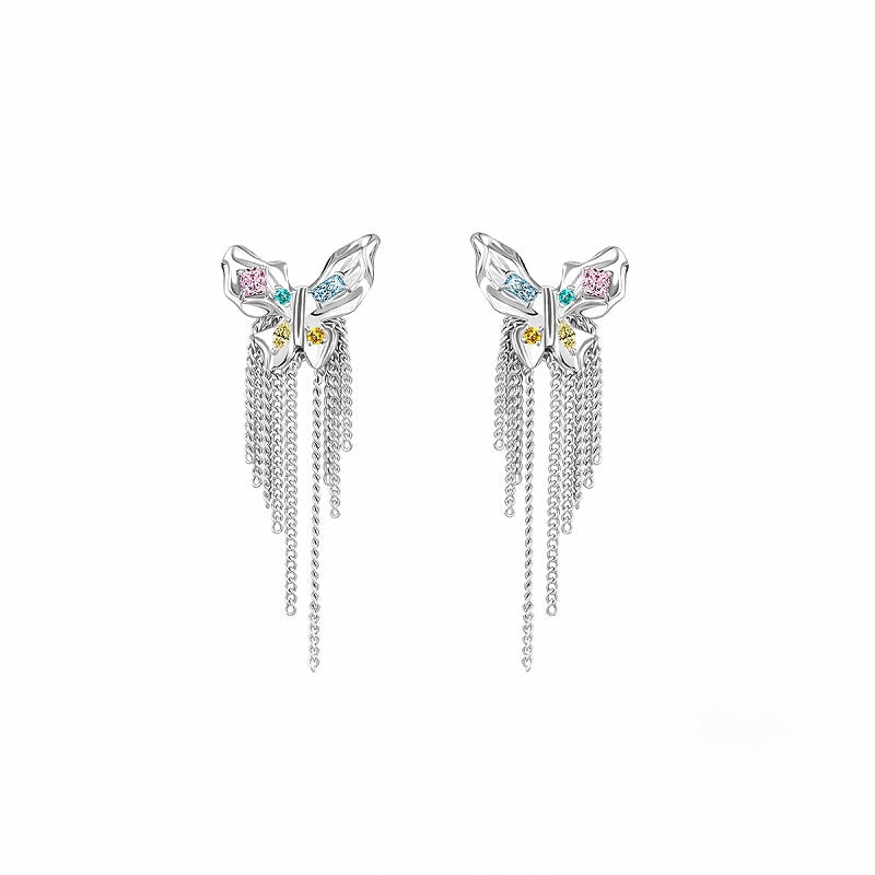 [SUMIYAKI] Butterfly Gummy Tassel Earrings pg314