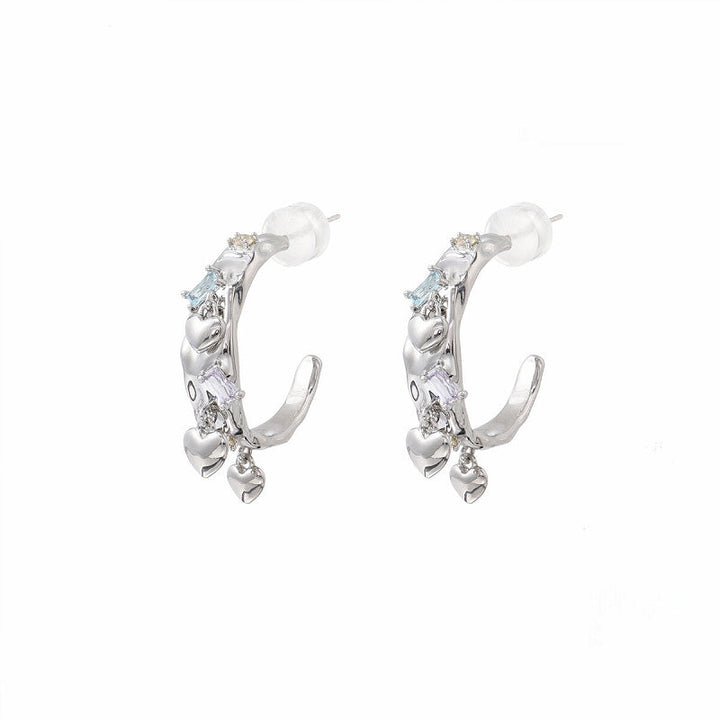 【SUMIYAKI】Colorful Dangling C-ring Earrings pg436