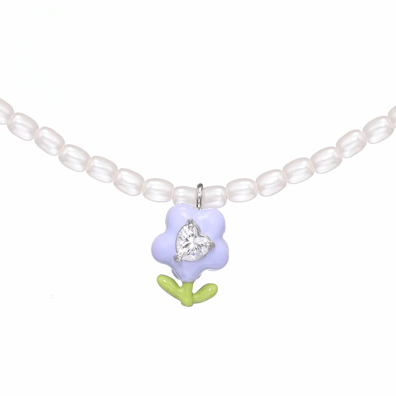 [SUMIYAKI] Cream Tulip Necklace pg470
