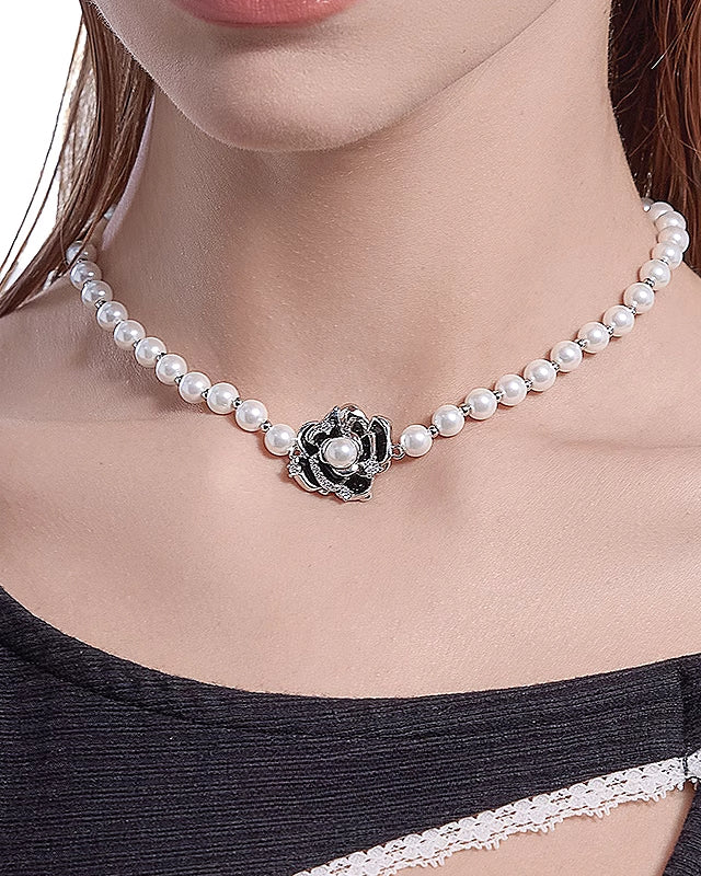 [MASW]Elegance Female Camellia Necklace pg678