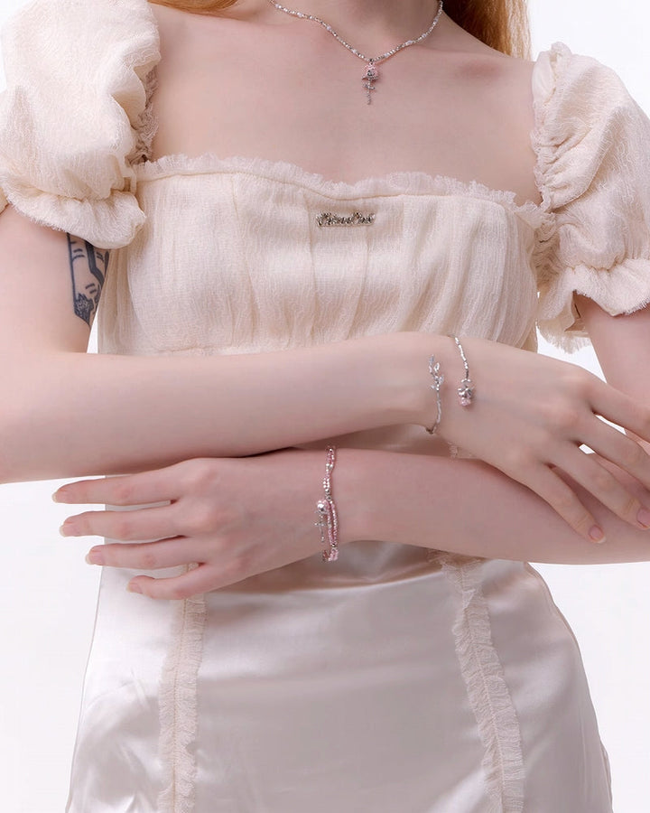 【SUMIYAKI】Pink Rose Bracelet pg1370