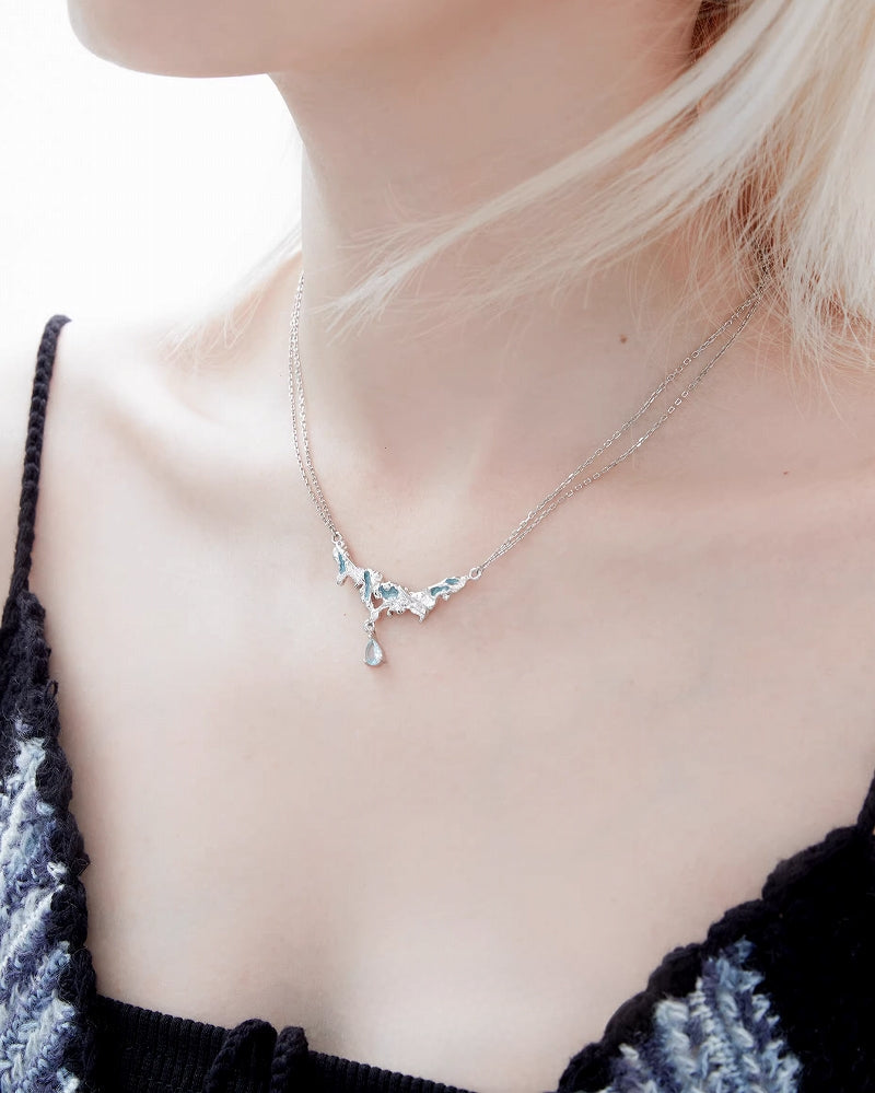 [1ST XULIE] Ice Century Double Layer Sea Necklace pg997