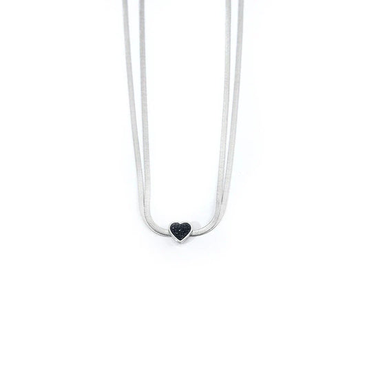 [Insomnia Artist] Black Love Double Layer Necklace pg195