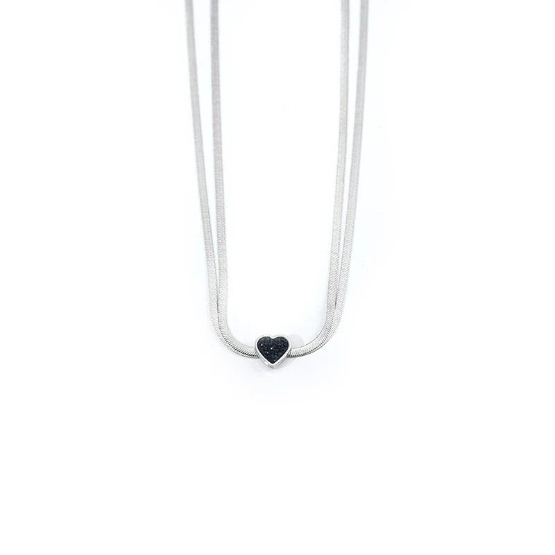 [Insomnia Artist] Black Love Double Layer Necklace pg195