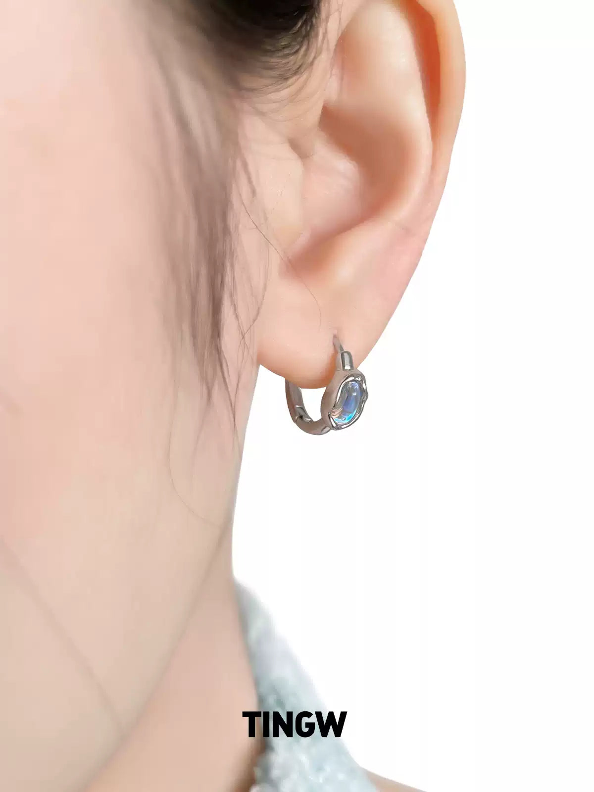 Moonstone Hoop Earrings