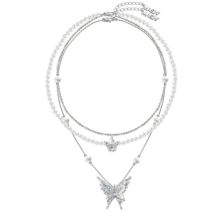 【MASW】Butterfly Dance Layer Pearl Necklace pg285