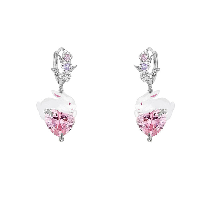 【MASW】Secret Garden Pink Bunny Earrings02 pg1577