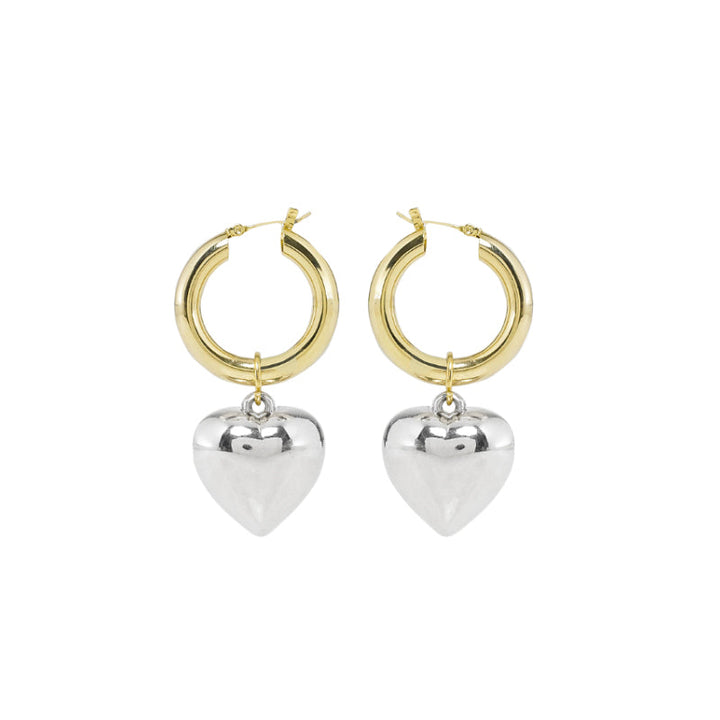 【SUMIYAKI】Heart Shape Circle Love Earrings pg973