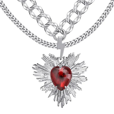 【Hard Candy】Lightning Sacred Heart Layer  Necklace pg1080