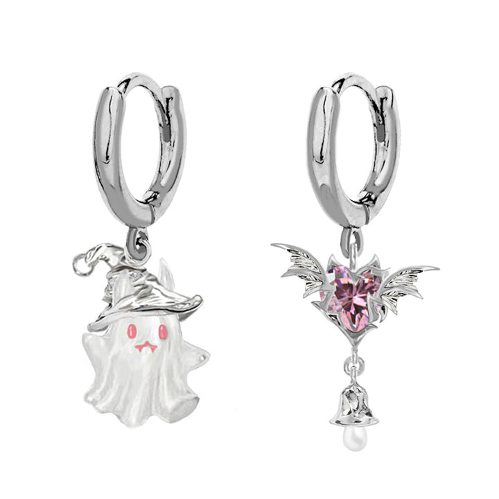 [MASW] Carnival Ghost Pink Bat Earrings pg391