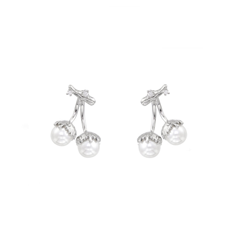 【SUMIYAKI】Pearl Cherry Fluid Earrings pg1345