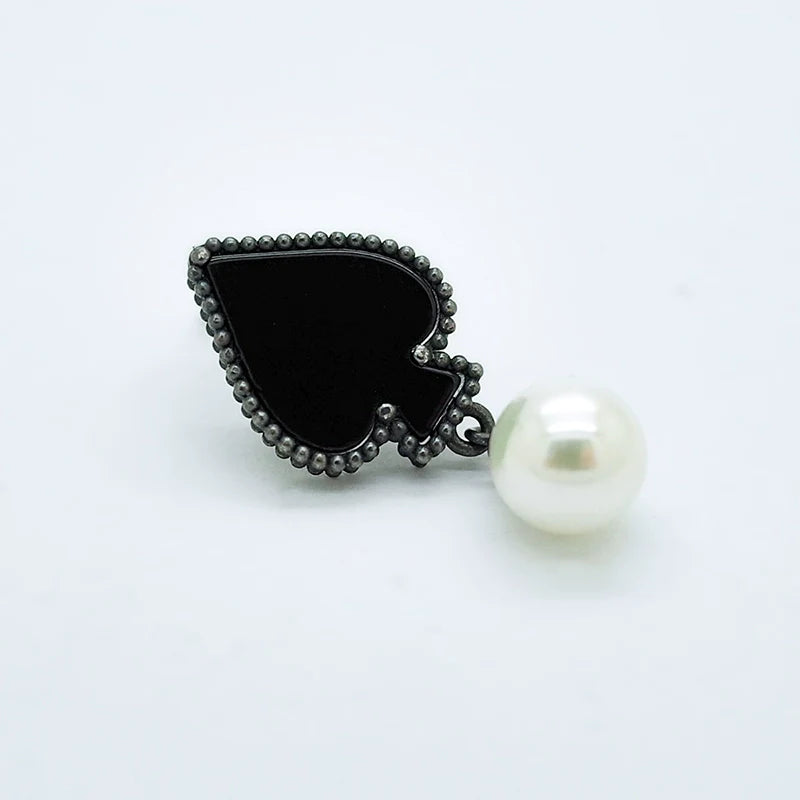 【Hard Candy】Lucky Cards Agate Pearl Earrings pg1139