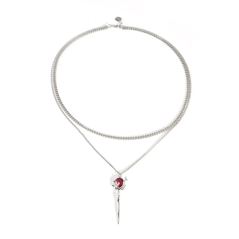 [Insomnia Artist] Red Rose Double Layer Necklace pg1459