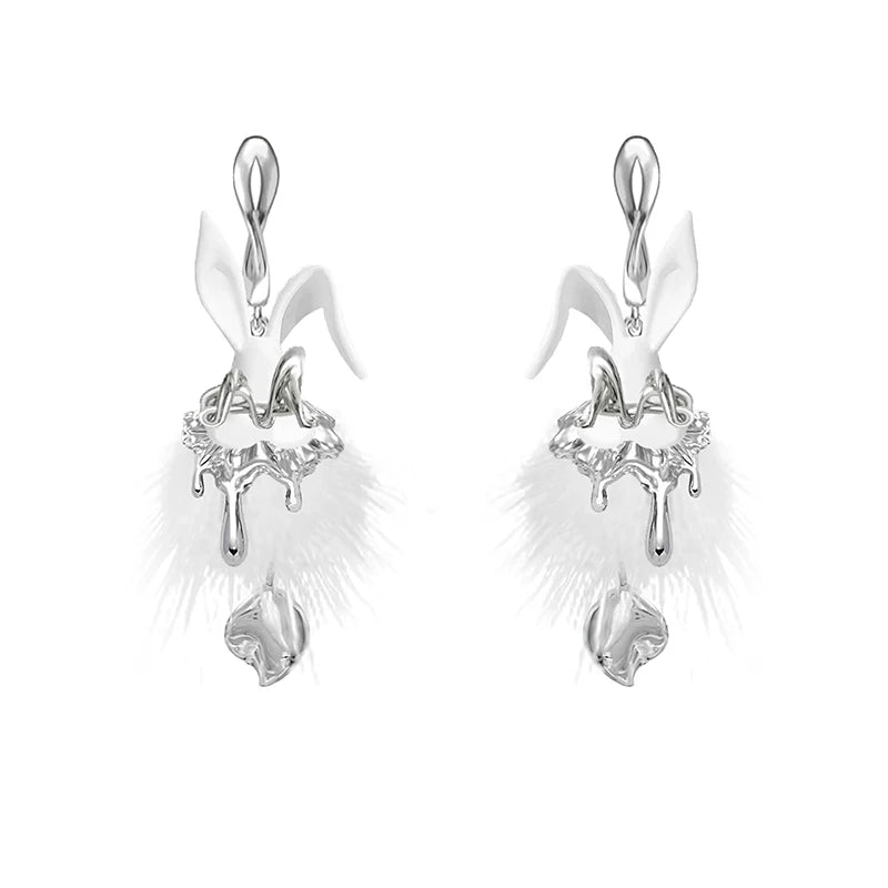 [MASW] Fairy Tale Apocalypse Plush Rabbit Earrings pg725