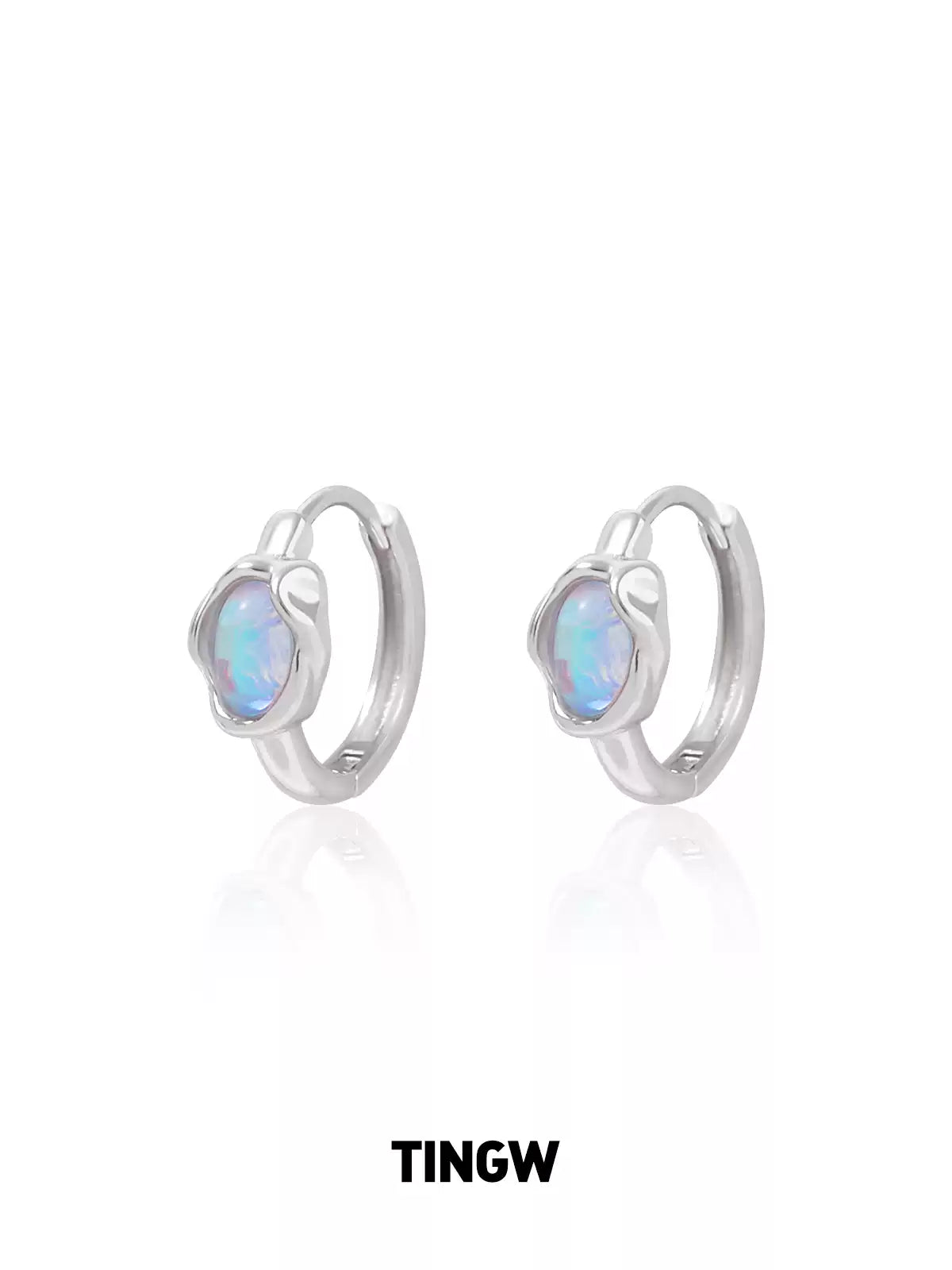 Moonstone Hoop Earrings