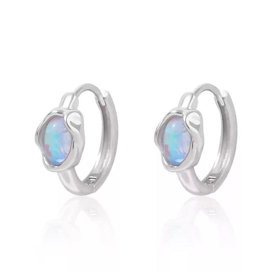 Moonstone Hoop Earrings