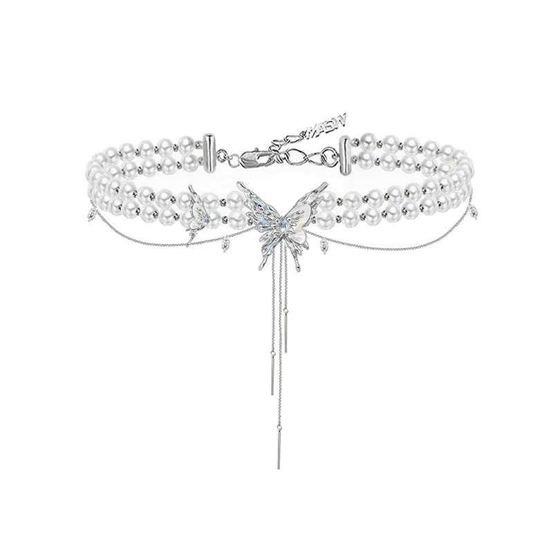 【MASW】Butterfly Dance Pearl Layer Choker pg290